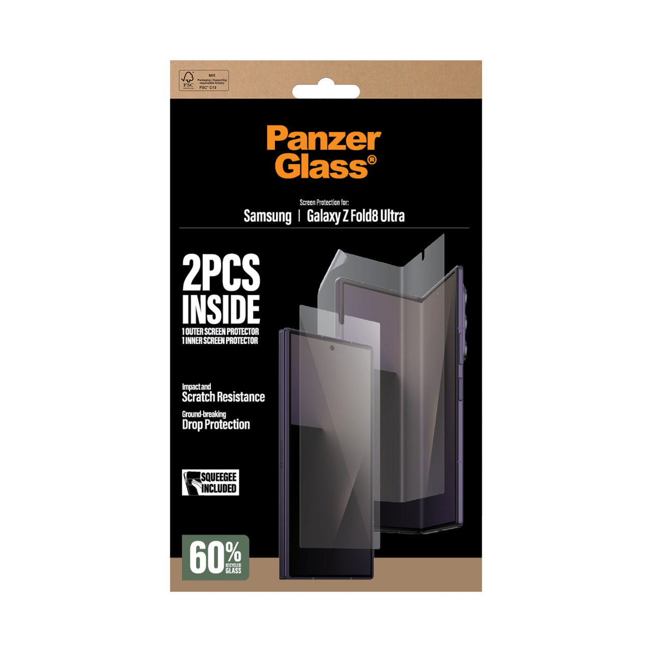 PanzerGlass Sub Screen & Main Film Screen Protector for Samsung Galaxy Z Fold8 Ultra - Clear