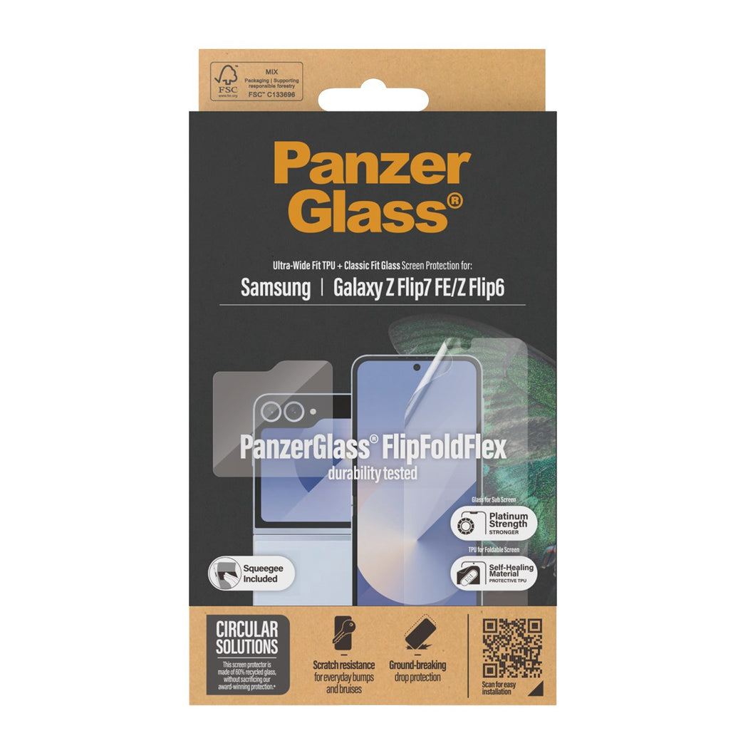 PanzerGlass Screen Protector for Samsung Galaxy Z Flip7 FE & Flip6 - Clear