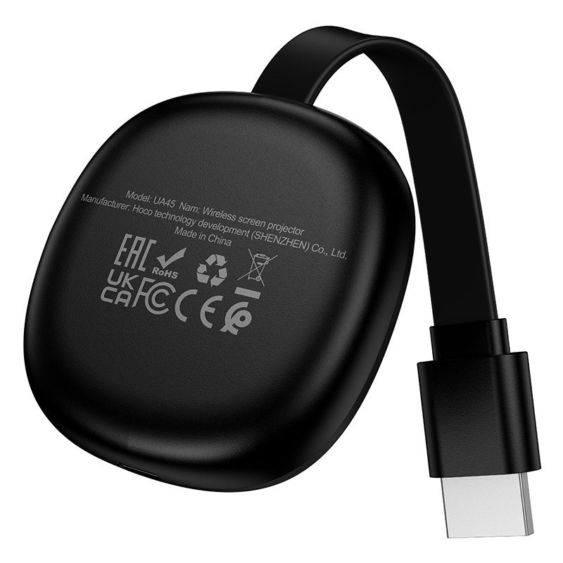 Hoco UA45 1080P 60Hz Wireless Screen Share HDMI for iPhone iPad Andriod - Black