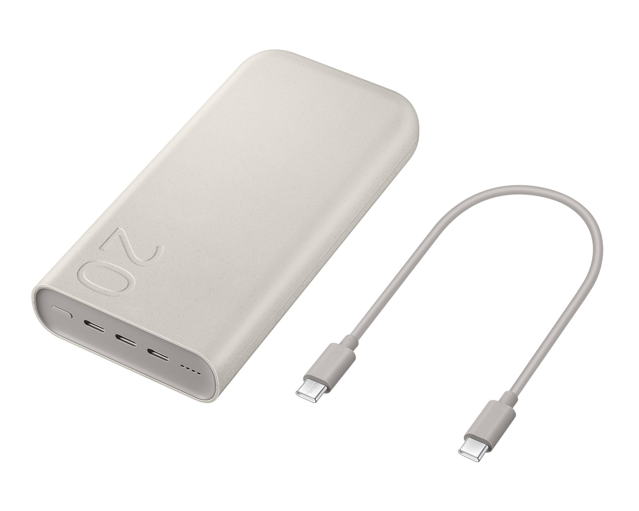 Samsung 45W Super FAST charging 3 x USB-C Port PD 20,000mAh Power Bank Battery Pack - Beige