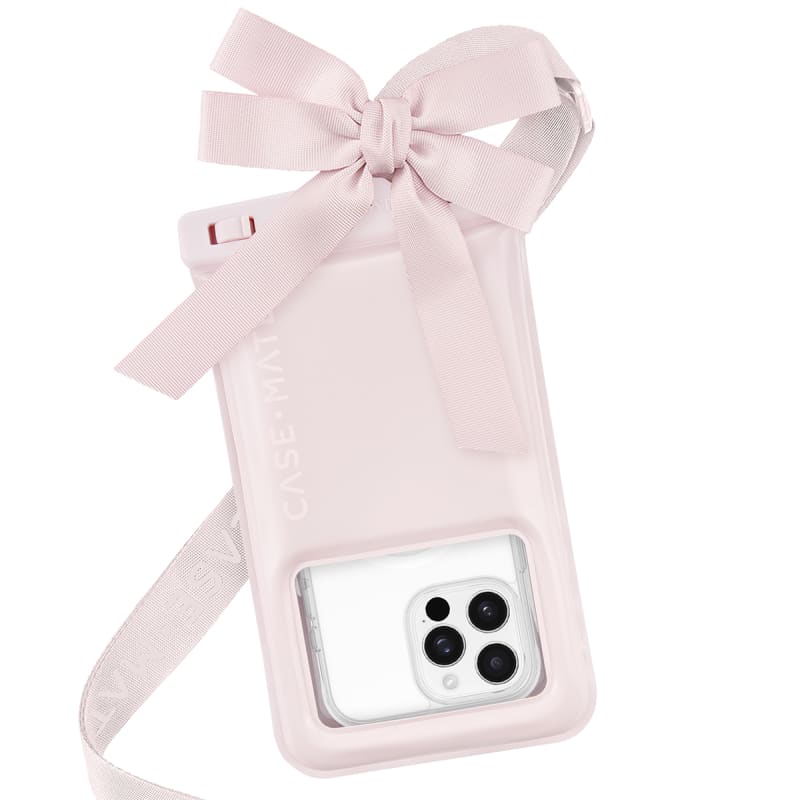 Case-Mate Waterproof Floating Bow Pouch- Large in Ballet Pink