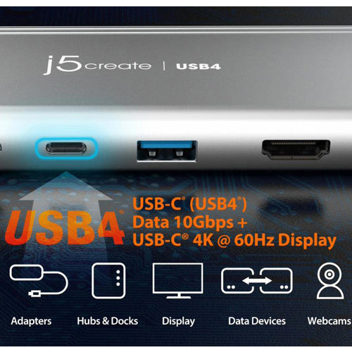 JCD401 USB4 Dual Display 4K Multi-Port Docking Hub - Featuring Intel USB4 Controller