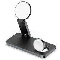 Thumbnail for Laser ChargeCore 3-in-1 Charging Stand for Apple, Samsung, Watch Charger - Black (includes 20W Charger and Cable)