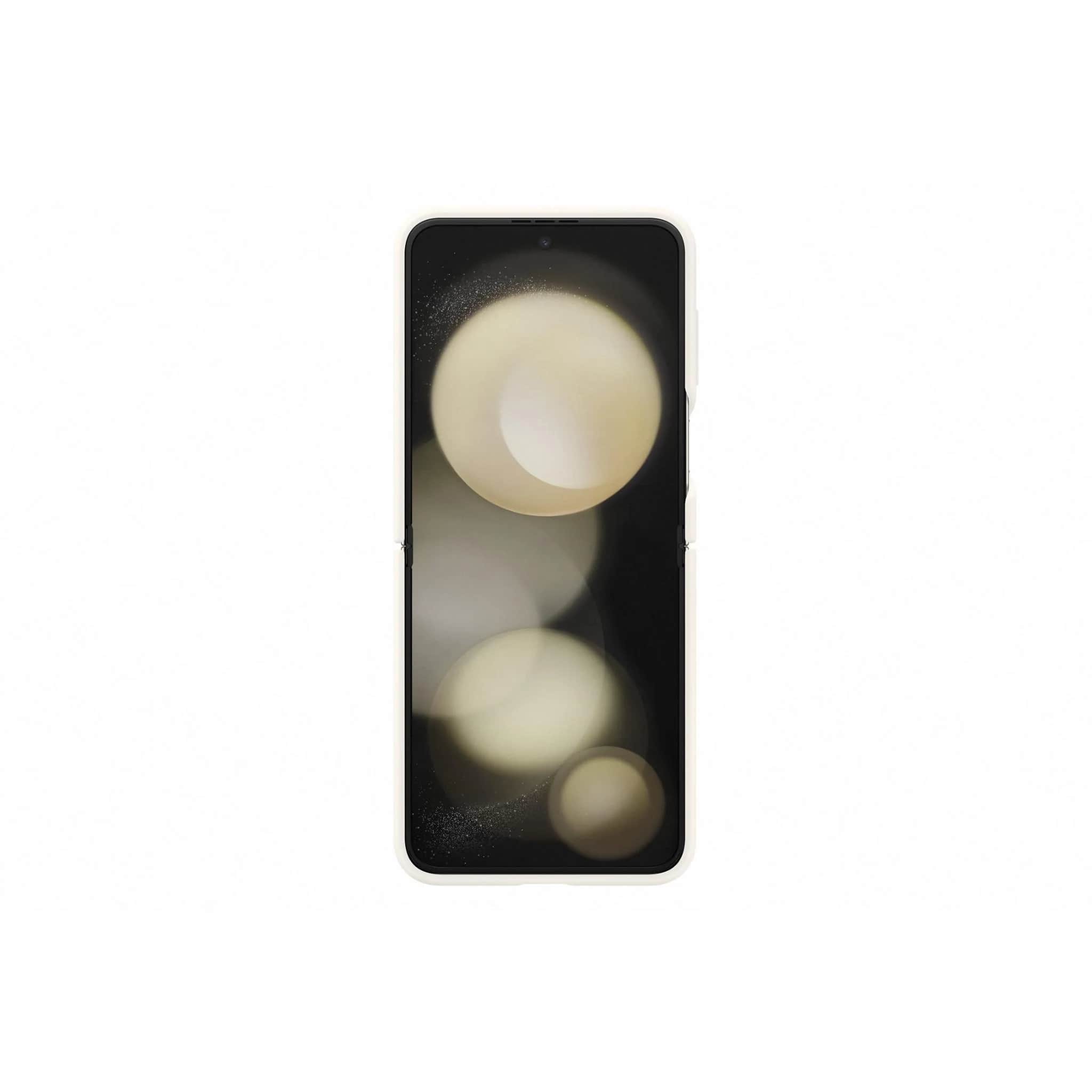 Samsung Silicone Case with Ring for Galaxy Z Flip5 - Cream