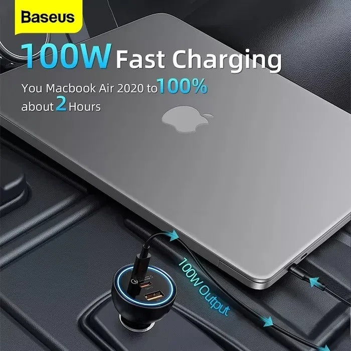 Baseus 160W Car Charger USB Type C QC 5.0 Fast Charging For iPhone 14 Pro Laptop Macbook