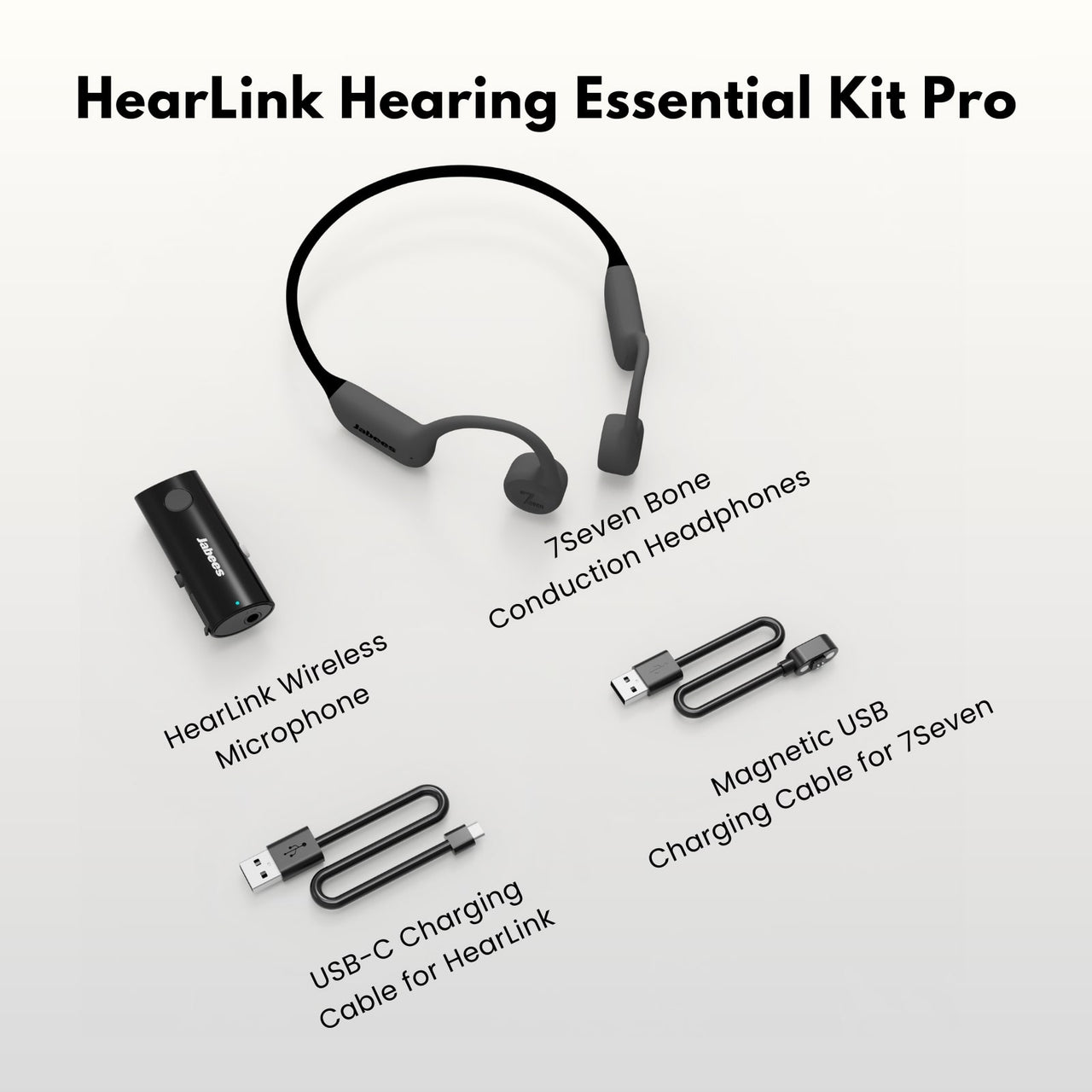 Jabees HearLink Hearing AID Kit Open Ear Wireless headphones + MIC Bone Conduction