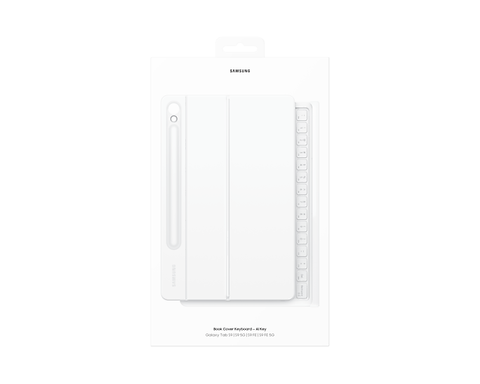 Samsung Book Cover Keyboard with Trackpad for Galaxy Tab S9 / S9FE - White
