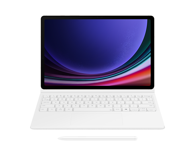 Samsung Book Cover Keyboard with Trackpad for Galaxy Tab S9 / S9FE - White