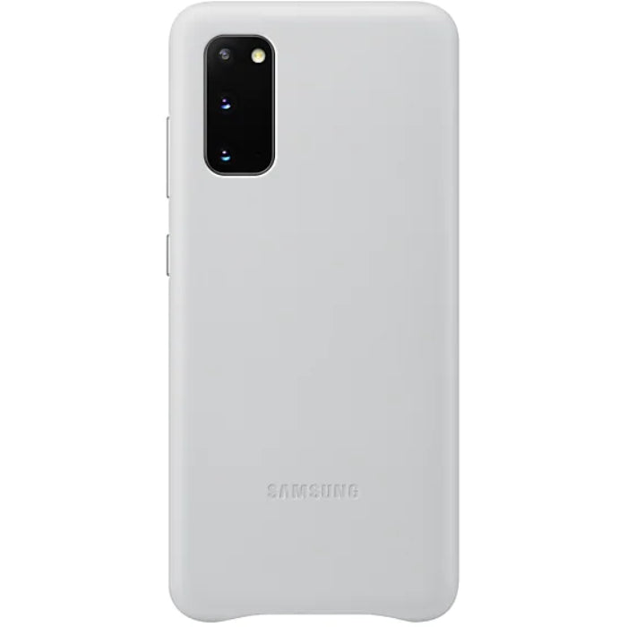 Samsung Galaxy S20 Leather Cover - Silver