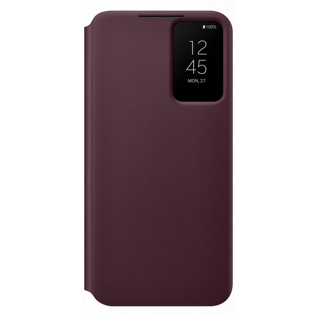 Samsung Smart Clear View Cover Flip Case for Galaxy S22+ - Burgundy