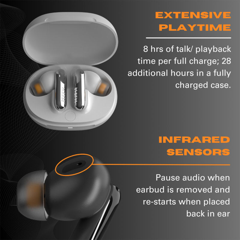 EFM Chicago TWS Earbuds with Advanced Active Noise Cancelling - Black
