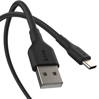 Thumbnail for EFM USB-A to USB-C Braided Power and Data 1M Cable Tested to withstand 20000+ bends - Black