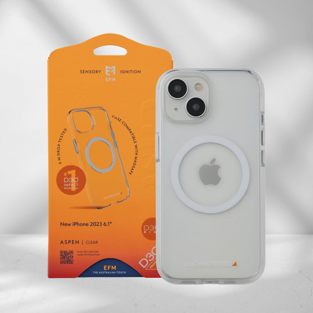 EFM Aspen Case Armour with D3O BIO for iPhone 15 - Clear