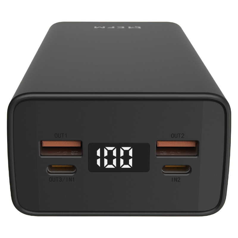 EFM 30,000mAh Digital Power Bank with 20W Output - Black