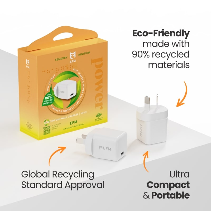 EFM ECO 20W Wall Charger with Power Delivery and PPS Technology - White