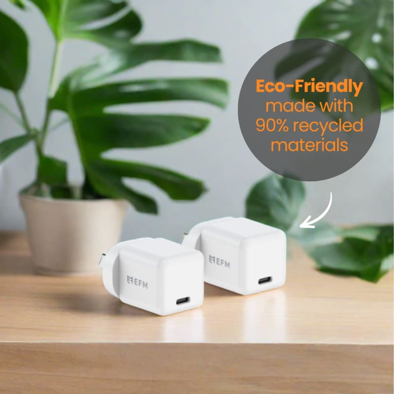 EFM ECO 20W Wall Charger with Power Delivery and PPS Technology - White