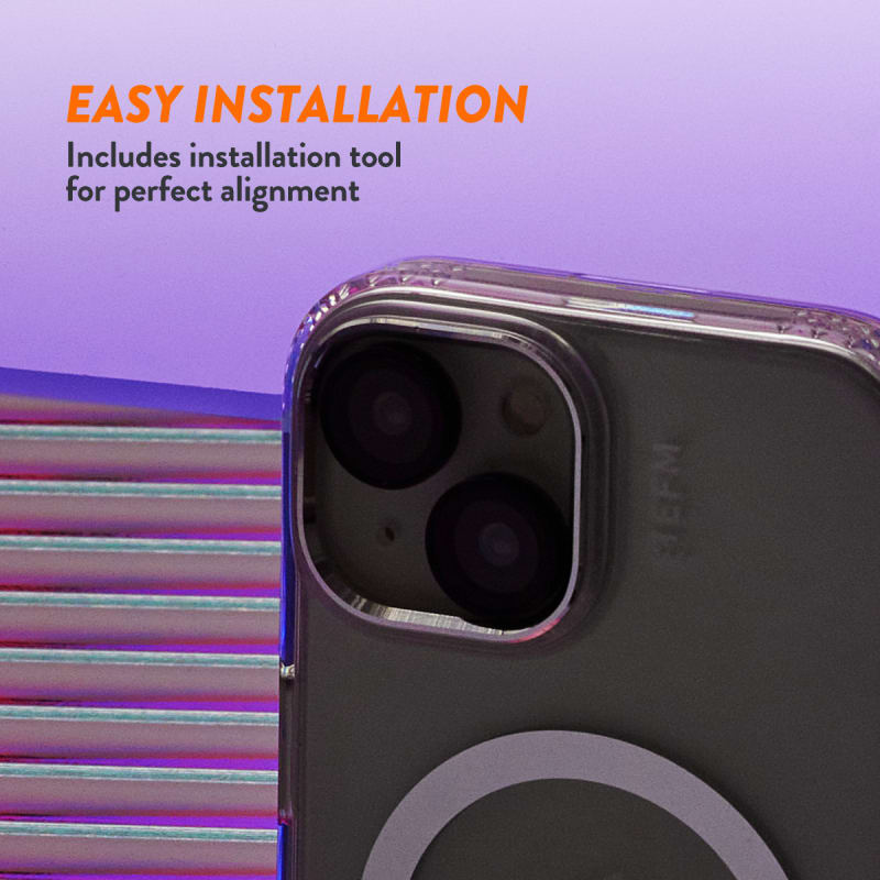 EFM Camera Lens Screen Armour for iPhone 15/15 Plus - 6.1" and 6.7" - Carbon