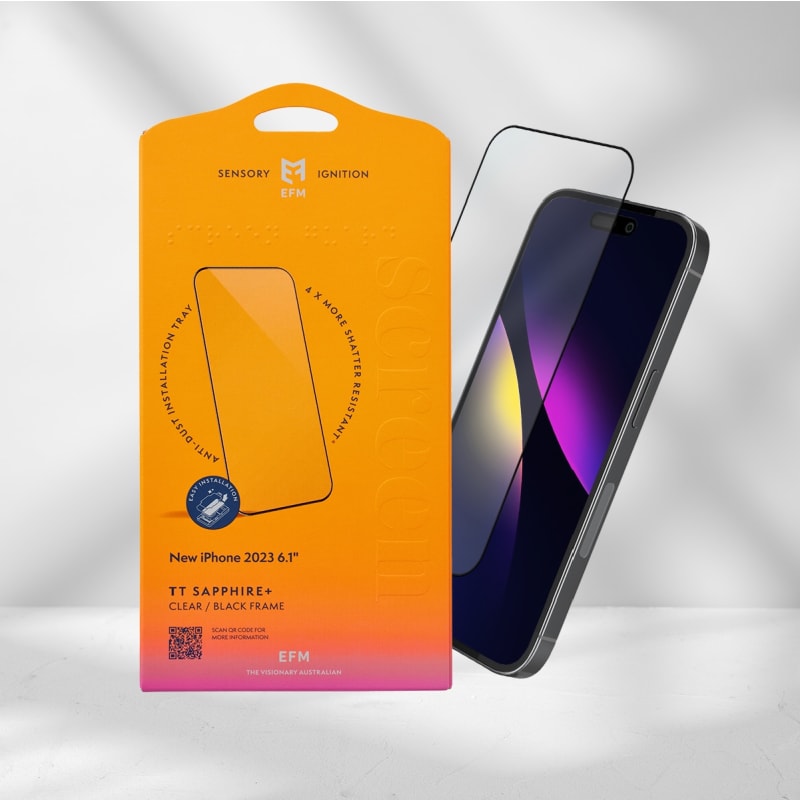 EFM TT Sapphire+ Antimicrobial Screen Armour for iPhone 15 - 6.1"