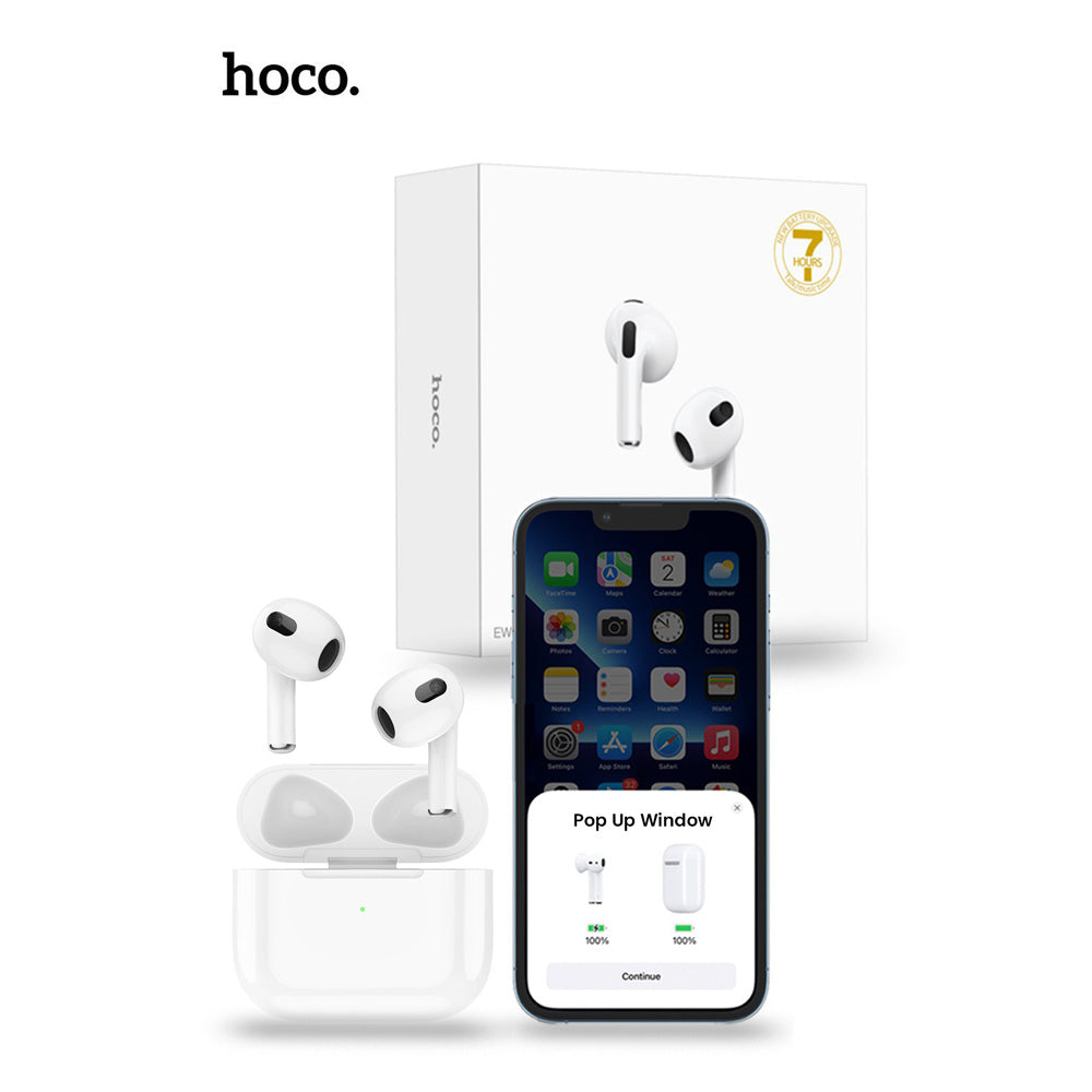 Hoco EW43 aSeries 3 Pop up Window Long Battery Life True Wireless Earphones - White