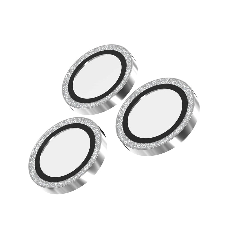 ZAGG Luxury Camera Rings Silver Glitter for iPhone 16 Pro/ 16 Pro Max