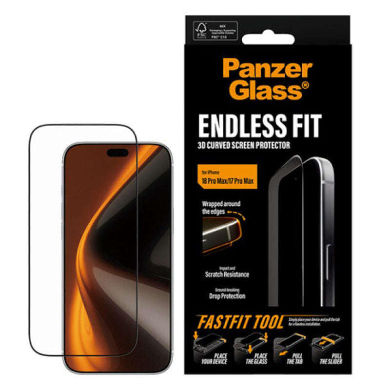 PanzerGlass 3D Curve Screen Protector for New iPhone 2026 Pro Max / 17 Pro Max - Clear