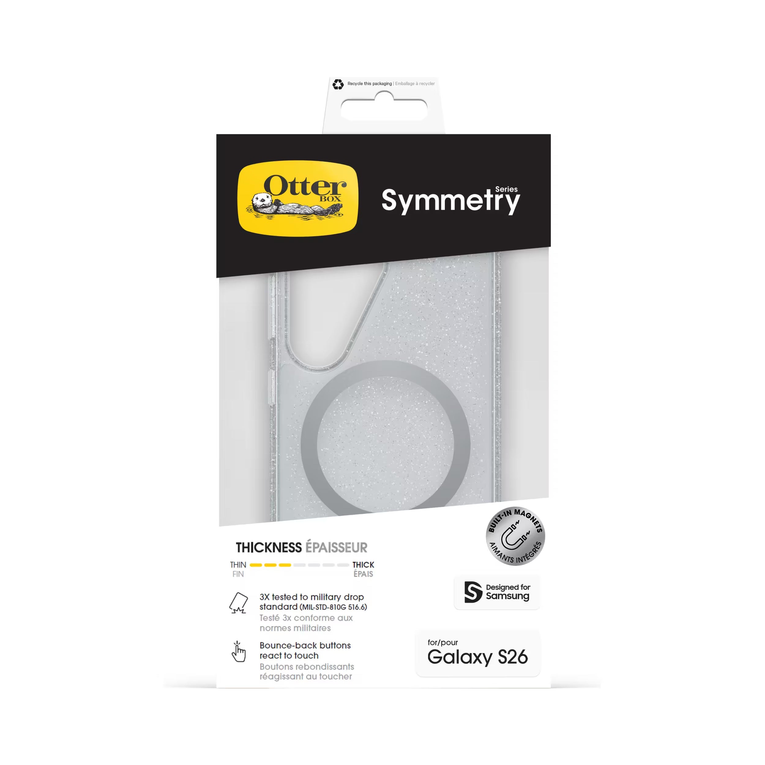 OtterBox Symmetry Case with Magnets Suits for Samsung Galaxy S26 - Stardust