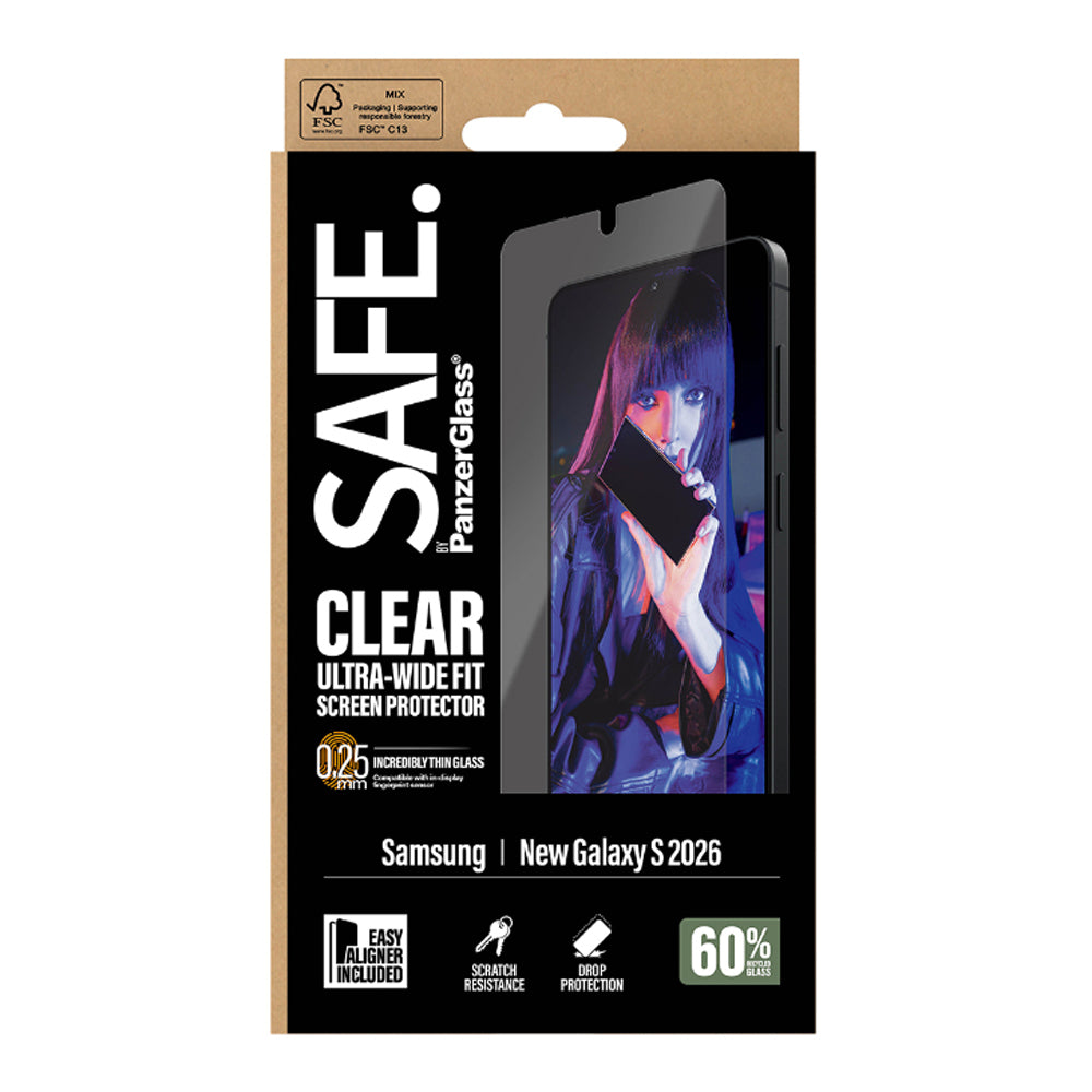 PanzerGlass UltraWide Fit Screen Protector for Samsung Galaxy S26 - Clear