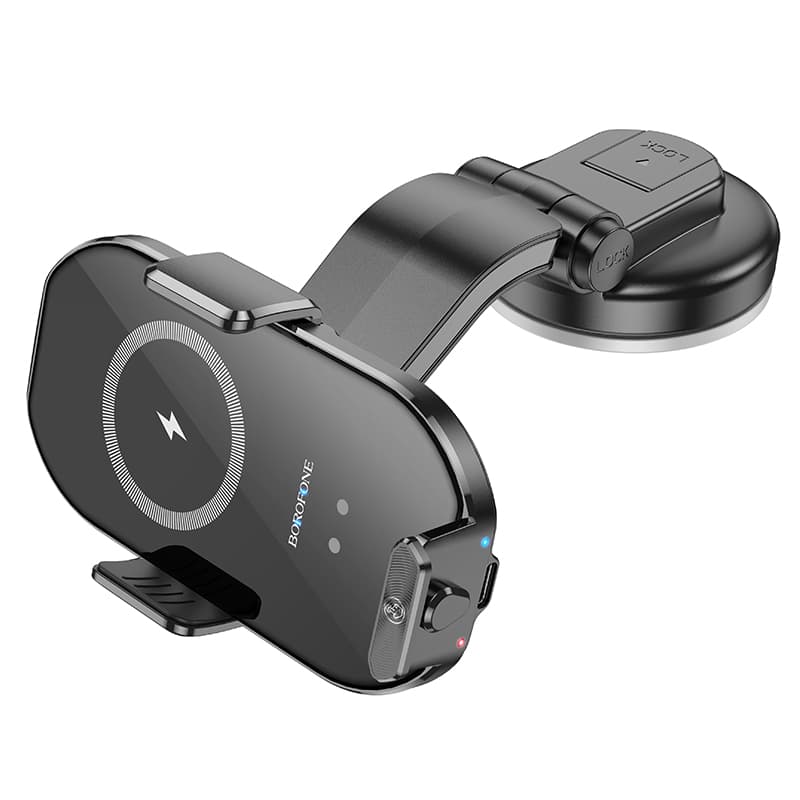 Borofone Rusher Infrared Wireless Fast Charging Car Holder(Center Console) - Black