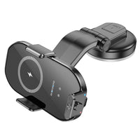 Thumbnail for Borofone Rusher Infrared Wireless Fast Charging Car Holder(Center Console) - Black
