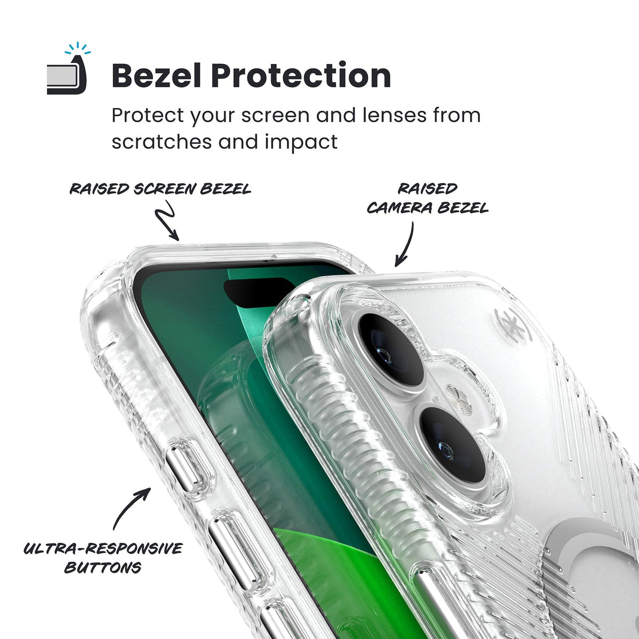 Speck Presidio Clear Grip for iPhone 17 - Clear/Silver