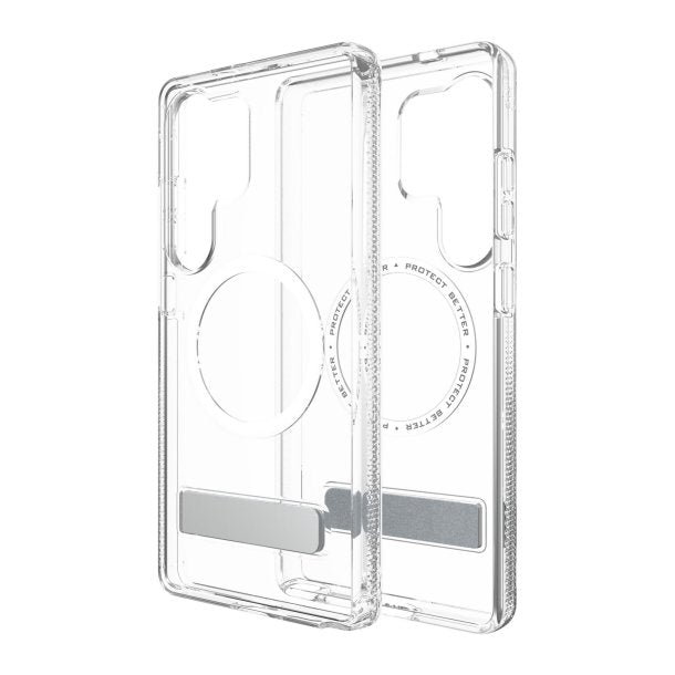 ZAGG Crystal Palace Snap MagSafe Compatible Case with Kickstand for Samsung S25 Ultra - Clear