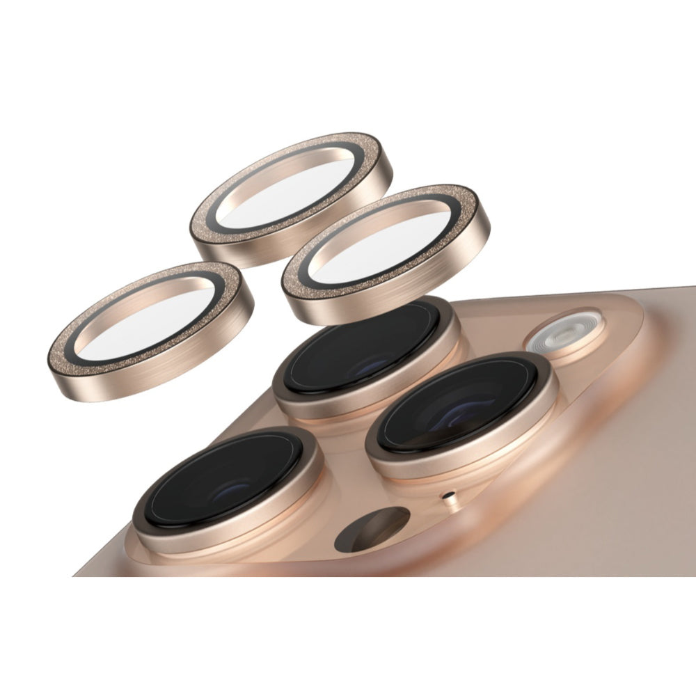 PanzerGlass SAFE Camera Lens Protector for Apple iPhone 16 Pro/Pro Max- Glitter Gold