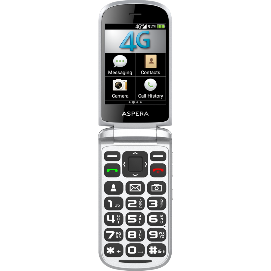 Aspera F40 Flip Seniors 4G Phone Big Button - Black (Australian Stock)