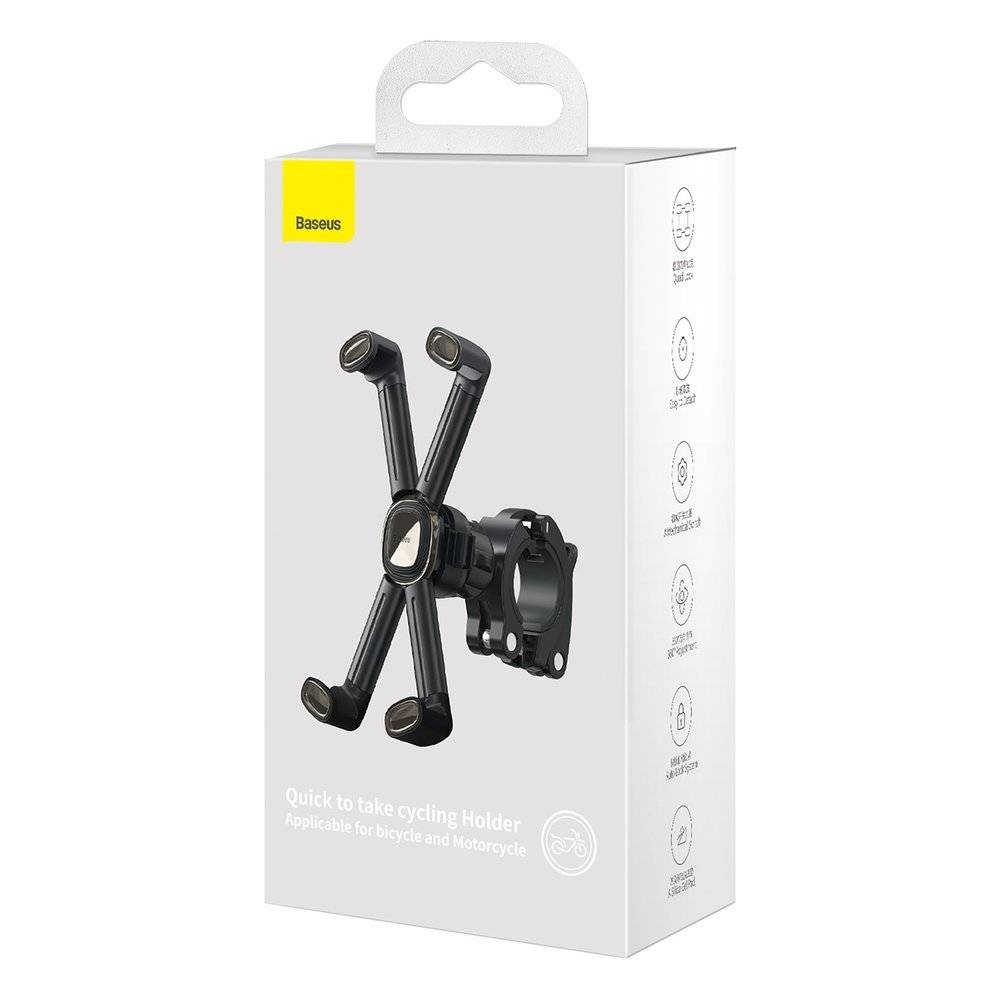 Baseus 360 Quick Lock Bike / Motorcycle Holder / Handlebar Bracket Mount for Phone