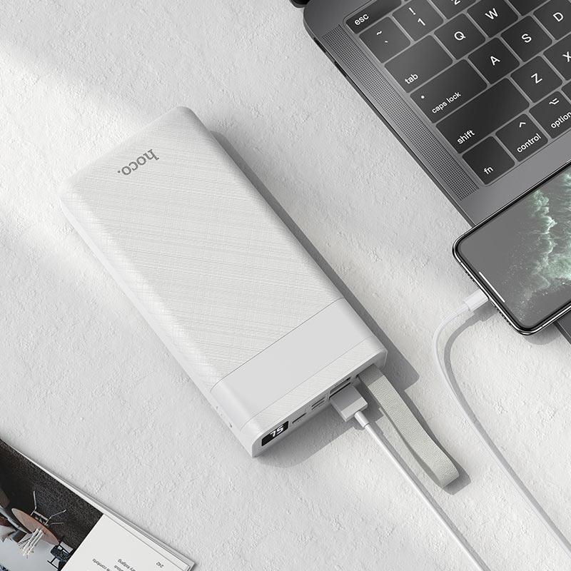 Hoco J73 Fast Charging Power Bank 30000mAh with  Desk Lamp light - Black