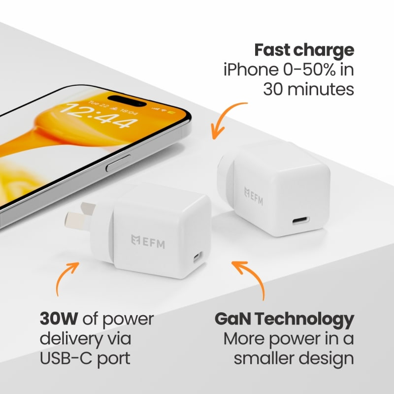 EFM ECO 20W Wall Charger with Power Delivery and PPS Technology - White