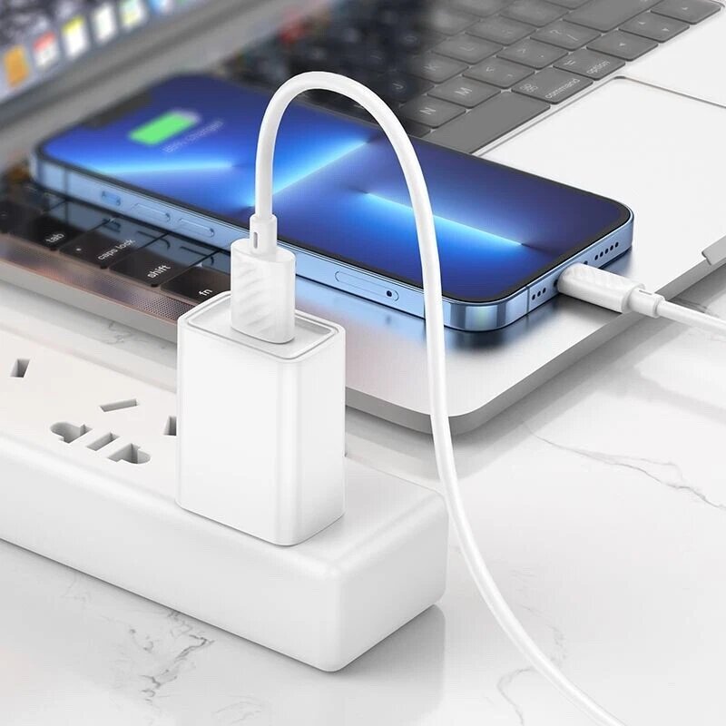 Hoco X88 Gratified charging cable USB-A to iPhone, iPad -  White