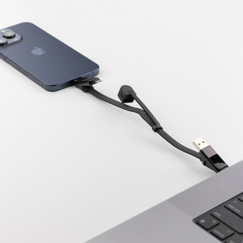 Rolling Square inCharge XL 100W 6 in 1 Travel Charging Cable 30cm - Urban Black