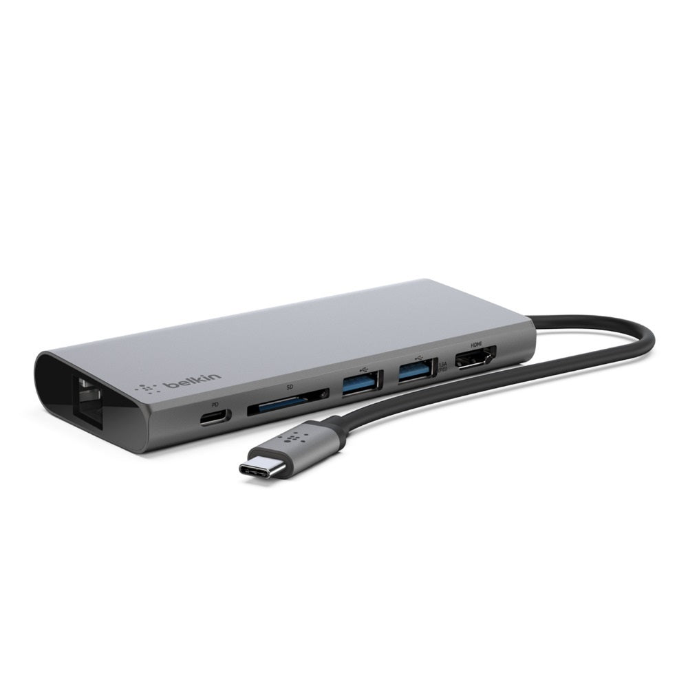 Belkin USB-C Multimedia Hub 1x4K HDMI,1xGB Ethernet - Silver