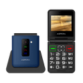 Aspera F50 Seniors 4G Big Button FLIP Mobile Phone with Cradel 2024 Mpdel - Black