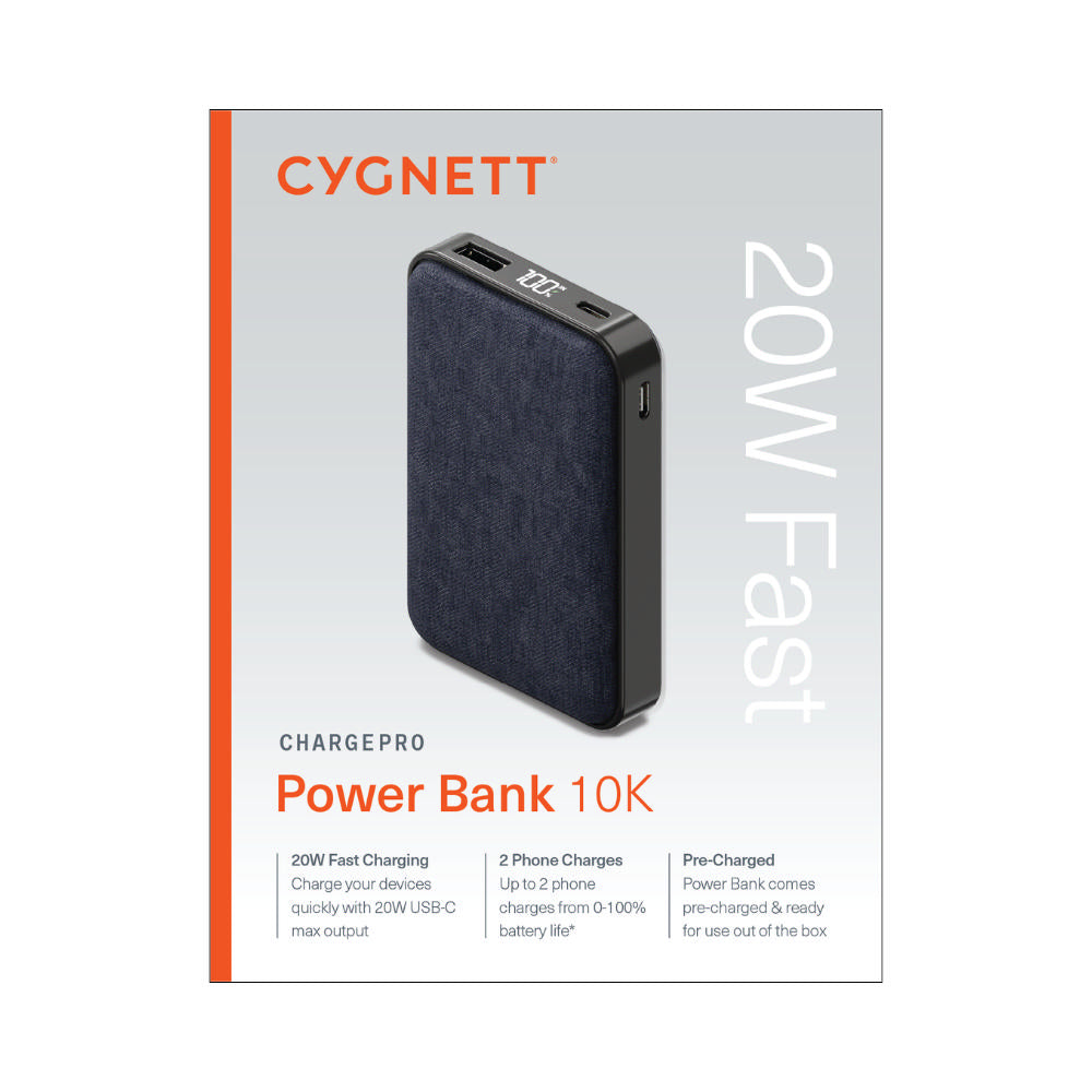 Cygnett ChargePro PD 3.0 20W (10K) Power Bank - Midnight