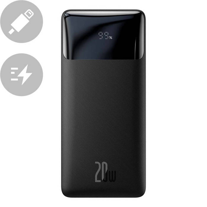 Baseus 20W 10000mAh Bipow Digital Display Power bank - Black