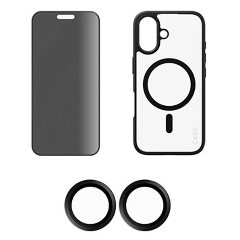 PanzerGlass CARE Flgship 3-in-1 Prvcy Bundle for iPhone 16 - Clear