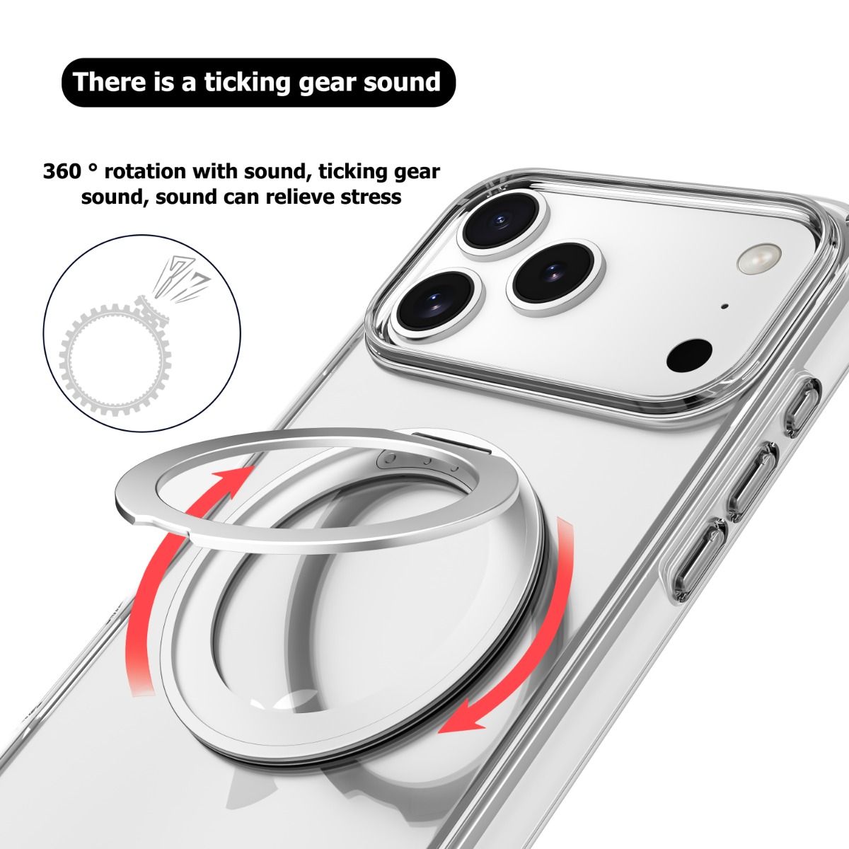 Blacktech Magsafe Case with Ring for Samsung Galaxy S26 Ultra - Clear