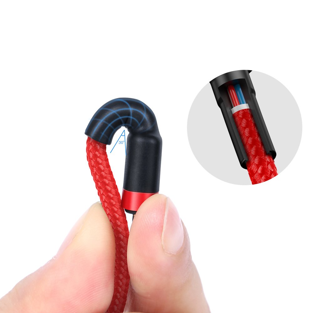 Baseus Cafule Cable  Nylon USB-C to USB-C PD2.0 60W 20V 3A QC3.0 1M - Black/Red