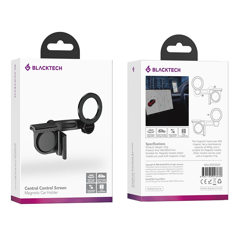 Blacktech Central Control Screen Magnetic Car Holder - Black