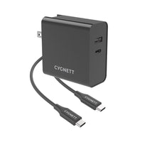 Thumbnail for Cygnett PowerPlus 60W USB-C+USB-A Travel Charger for Pixel 5, Pixel 4a, Pixel 4 XL, Pixel 4 - Black