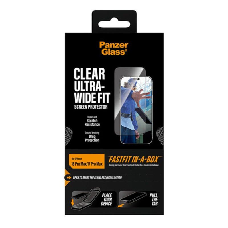 PanzerGlass Ultra-Wide Screen Protector for New iPhone 2026 6.9 Pro Max, 17 Pro Max - Clear