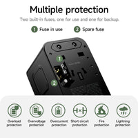 Thumbnail for Hoco Travel Adapter 100W GaN with Fast Charging 4 Port Type-C and USB-A  - Black