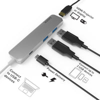 Thumbnail for Laser 4-Port USB-C Hub with 4K HDMI USB 3.0 Ports and Charging